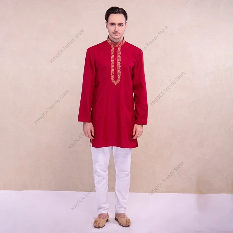 Kurta Men Cotton - Индийское платье для мужчин, рубашка Kurtas,