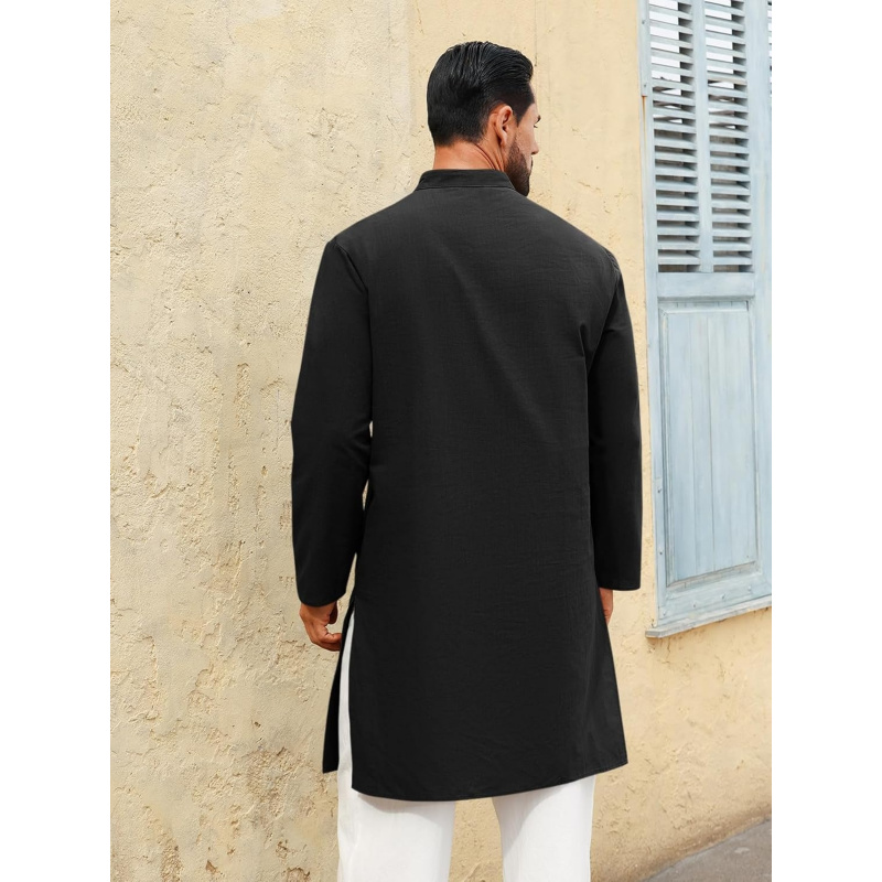 Мужской кафтан-тобе с длинным  – обзор и цена Kurta Men Cotton